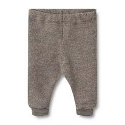 Wheat wool fleece trousers Kinnie - Brown melange